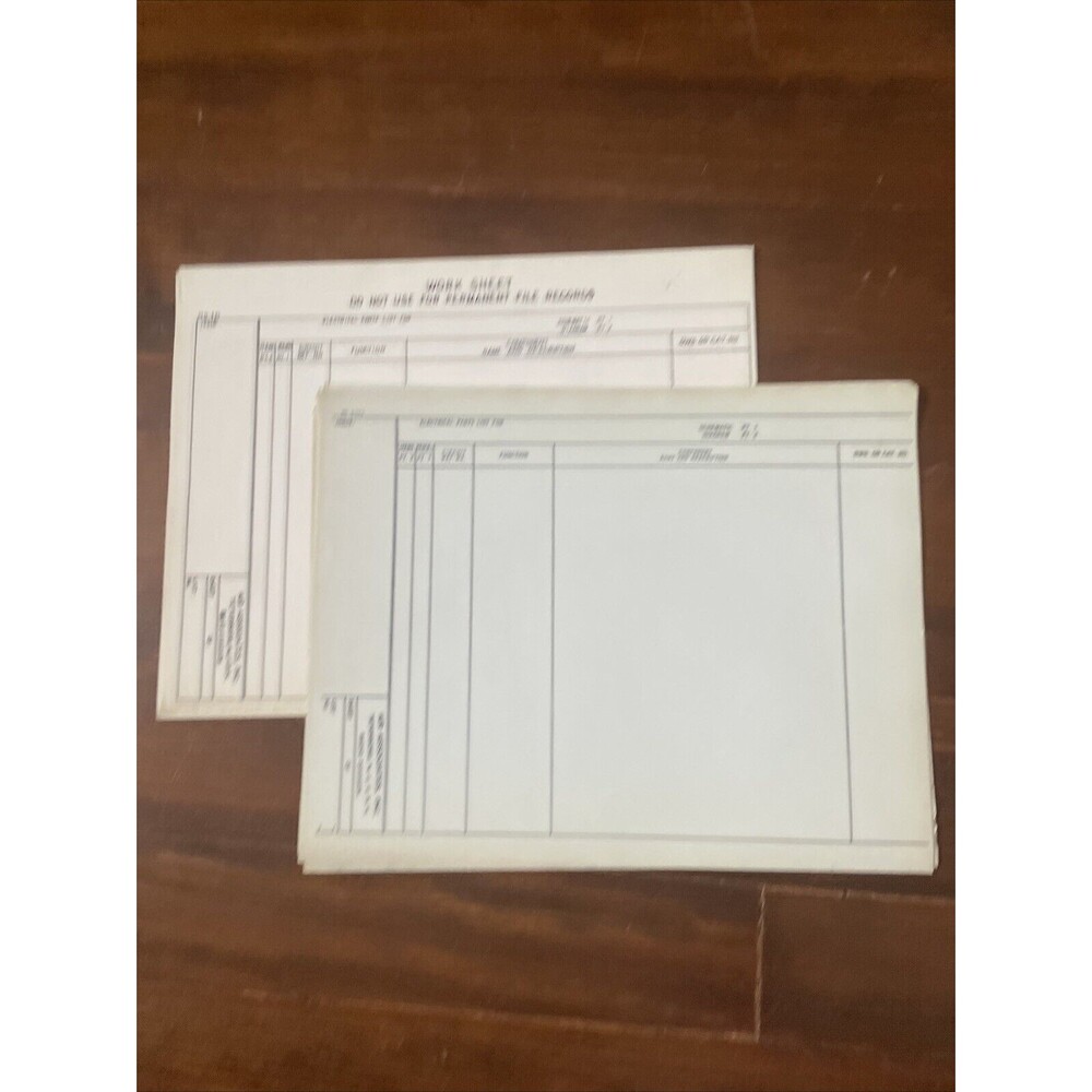 Air Associates NJ Work Sheet Electrical Parts Radio Dept Lot